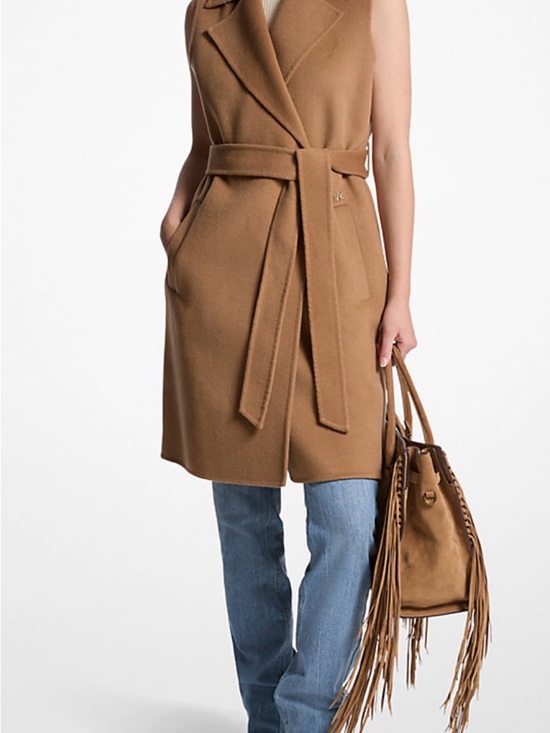 MICHAEL Michael Kors Jackets & Blazers - MICHAEL Michael Kors Camel Suede Fringe Hobo